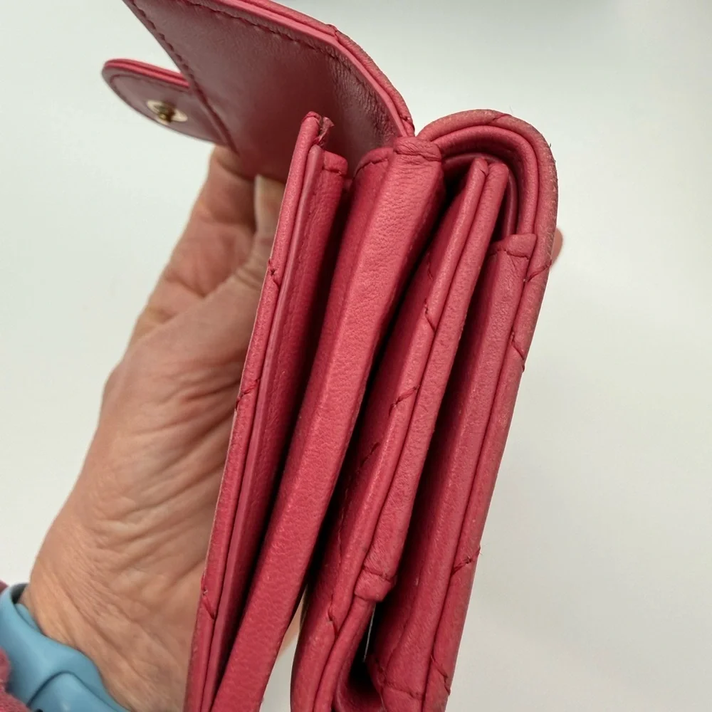 CHANEL Matelasse Classic Small Flap Wallet Tri-fold Pink - Picture 5 of 15